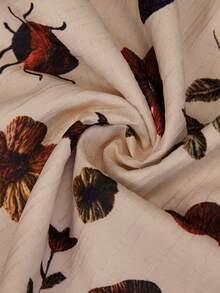 SHEIN Clasi 修身女士印花系领短袖衬衫，夏季教师乡村风 - 彩色 - 查看 7