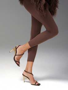 SHUZIA Women's Elegant Minimalist Square Toe Back Strap Stiletto Heel Sandals - Chocolate Brown - View 2