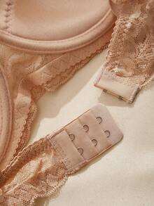 Charlaine 3pcs Cleavage Enhancing 3/4 Cup Underwire Lace Patchwork Romantic French Comfy Balconette Bras For Women - Multicolor - View 4