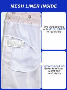 CoralVoy Herren Shorts mit Palmenprint, Kordelzug Taille, Taschen, Creme Shorts Herren, Beige Badeshorts Herren, Shorts für Urlaub, Strandmode für Herren - Beige - Übersicht 5