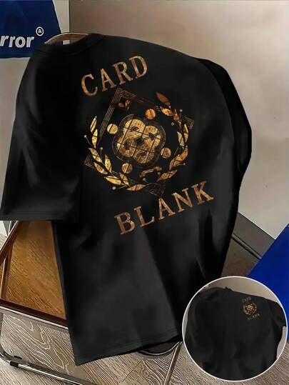 Glimmora Camiseta de manga corta casual con estampado de letras para hombre, verano