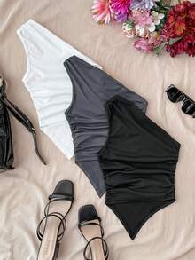 SHEIN paquete de 3 camisetas sin mangas ajustadas, de estilo minimalista y cómodo, versátiles y combinables, para niñas preadolescentes - Multicolor - Ver 2