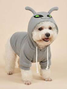 PETSIN 1pc Animal Cosplay Costume Hoodie, Suitable For Dogs And Cats To Wear Outdoors - Grey - View 4