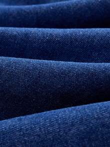 SHEIN MOD Đầm denim thời trang nữ không tay cổ chữ V thắt dây dáng midi, đầm jean xanh dáng chữ A mùa hè thoải mái cho nữ - Rửa tối - Xem 3