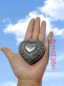 1个小型金属复古经典创意珍藏首饰盒，仿古金色，女士礼品旅行日常使用复古风格首饰收纳盒 - 彩色 - 查看 3