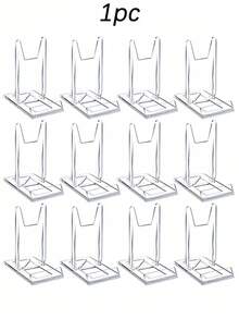 Transparenter Acryl Ausstellungsständer - Verstellbarer Mehrstufenhalter für Bücher, Geldbörsen, Kosmetik & Einzelhandelspräsentationen, stabiler PMMA moderner Bürodekoration, Party & Event Präsentation, langanhaltend elegantes Design - Transparent - Übersicht 6