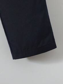 青少年男童休闲通勤直筒锥形裤，适合日常通勤和外出穿着 - 寶藍色 - 查看 6