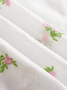 Muvela 2026春夏度假风弹力腰直筒刺绣镂空纹理面料女裙 - 彩色 - 查看 6