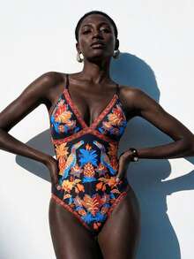 Swim Vcay Tropical Print One-Piece Swimsuit, Spring/Summer - Multicolor - View 1