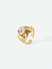 Opalesca Damen Offener Ring, Outfits, Altes Geld, Hochzeit/Braut Accessoires, Fairycore/Fairy, Perle, Metallic/Textur, Herbst/Winter, Elegant, für Mutter/Frauen/Mädchen, Premium, Vintage, Mehrschichtig - Gold - Übersicht 1