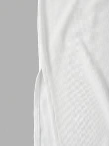 SHEIN 少女优雅派对花卉装饰单肩连衣裙 - 白色 - 查看 11