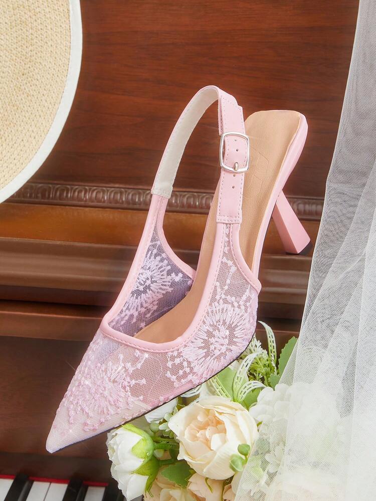 CUCCOO HITCHD Women's Pointed Toe Buckle Design Fashionable High Heels, Versatile For Daily Wear Valentine's Day Elegant Shoes Wedding Shoes Summer Shoes Bride Shoes