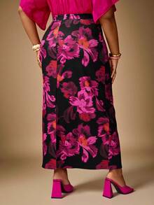 EMERY ROSE 大码女式印花休闲百搭假日半身裙 - 彩色 - 查看 3