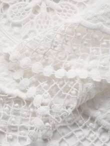 FRIFUL Áo sơ mi nữ dáng rộng, 100% cotton, thêu họa tiết, thích hợp cho kỳ nghỉ. - trắng - Xem 7