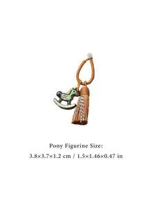 Madebyblanc 1 Pc Wooden Shaking Horse Charmant,Creative Keychain,Bag Charm Hanging Ornament For Luck Safety Blessing,For Home Wall Door Decoration, Anniversary Creative Decoration Hanging Ornaments,Home Decor ,Room Decor,Wall Decor(Rainbow-Colored/Deep Brown/Tan/Light Brown/Light Beige/Chestnut Brown) - Multicolor - View 11