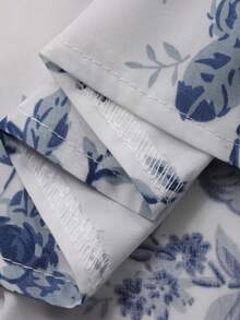 DAZY 女士优雅印花圆领无袖鱼尾中长连衣裙，夏季婚礼宾客礼服 - 藍色 - 查看 9