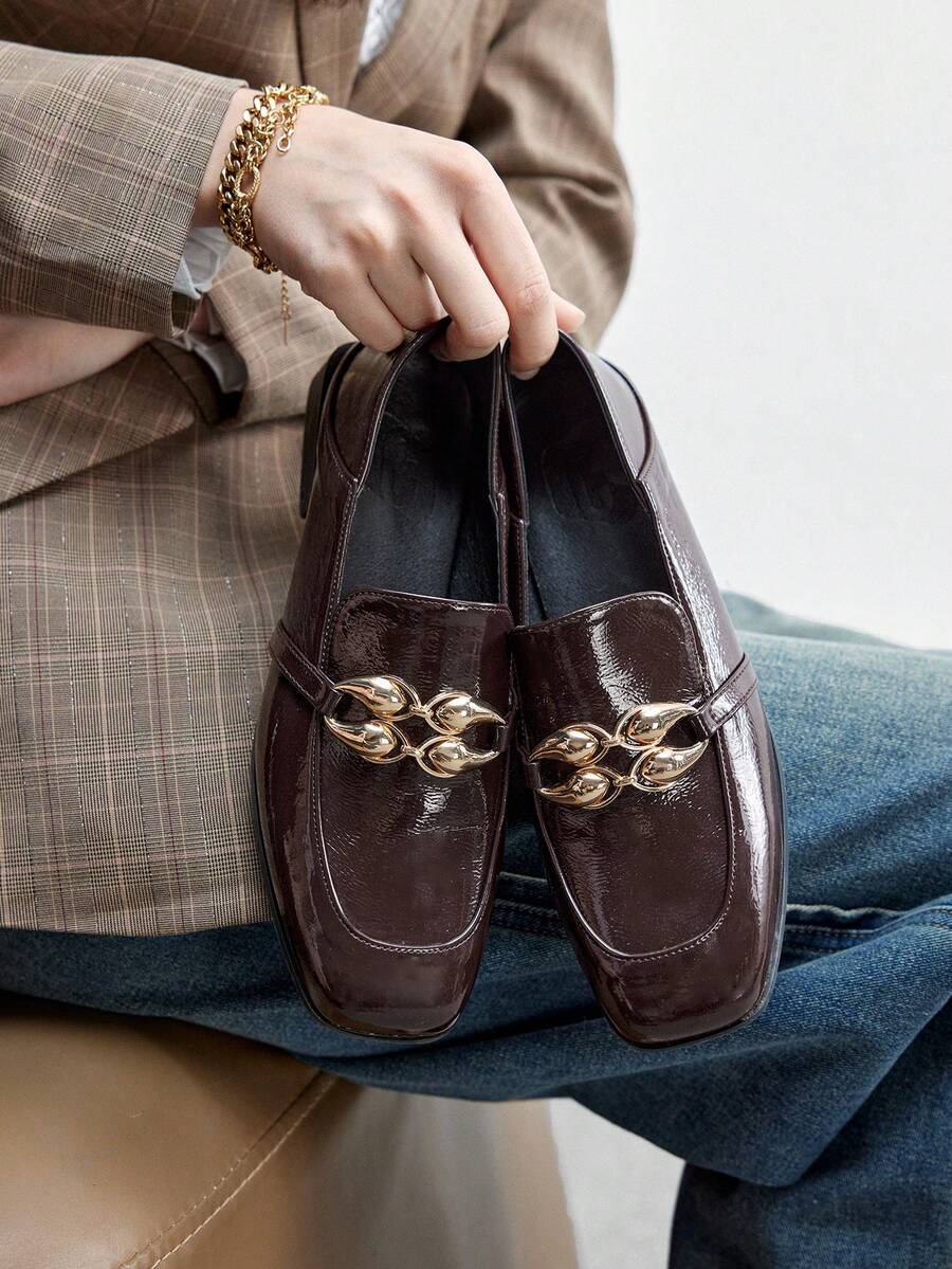 CUCCOO BIZCHIC Women's Fashionable Versatile Commuting Loafer Flats - Coffee Brown - View 1