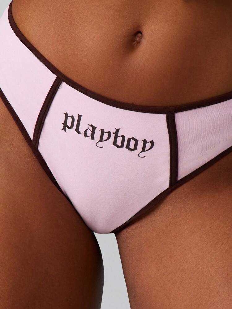 Missguided x Playboy Zestaw topu i majtek, odzież domowa, bielizna nocna, kolekcja piżam