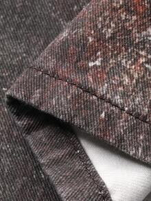 DAZY 女士宽松街头风韩版休闲全印花牛仔裤 - 咖啡棕 - 查看 3