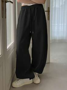 DAZY Quần thể thao nữ chạy bộ có túi xéo, dây rút ở eo - màu đen - Xem 6