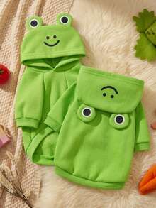PETSIN 1pc Animal Cosplay Costume Hoodie, Suitable For Dogs And Cats To Wear Outdoors - Green - View 1