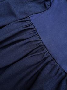 Maweii Vestido casual, elegante y versátil de manga corta para talla grande - Azul - View 7