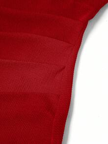 Ellevyn Women's Elegant Solid Color Sleeveless Midi Dress, Suitable For Party - Red - View 4