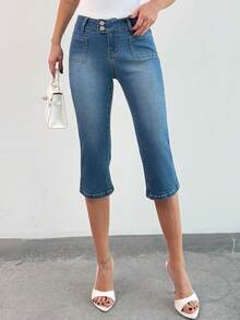 Firerie Quần jeans nữ dáng ôm, thoải mái, thích hợp cho kỳ nghỉ hè, mùa xuân, ngày lễ tình nhân, đi biển, phong cách thanh lịch. - Rửa tối - Xem 3