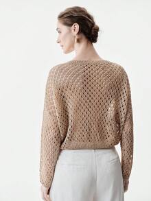 Aalyst Women's Off-Shoulder Loose Cropped Knit Sweater, Elegant Casual Daily Wear, Spring/Summer