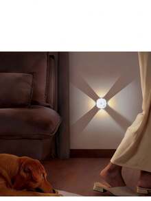1PC New Square Smart RGB Light, A Human Body Induction Magnetic Night Light, And A Rechargeable Cat-Eye Ambient Light - متعدد الألوان - مشاهدة 4