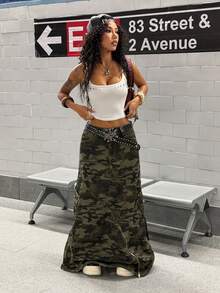 StreetHx Women's Camouflage Print Denim Mini Skirt - Multicolor - View 1