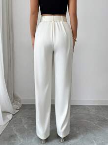 Modelyn New High Waist Versatile Slimming Elegant Casual/Work Wear Long Pants - Beige - View 7