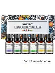 Set Minyak Esensial 6 Aroma 10 Mi, Cocok untuk Rosemary, Serai, Jeruk, Pohon Teh, Direkomendasikan sebagai Hadiah Liburan, Set Minyak Esensial, Pelembap Udara, Pengharum Ruangan, Mesin Aromaterapi, Lavender, Mint. - Multi Aroma - View 6