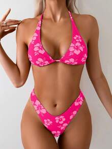 Swim Mod Ladies' Simple Printed Two-Piece Bikini Set (Copyrighted) Summer Beach - Multicolor - View 3
