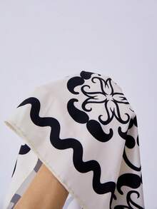 SHEIN ChillGRL 女童几何印花吊带短袖收腰夏季连衣裙 - 杏色 - 查看 7