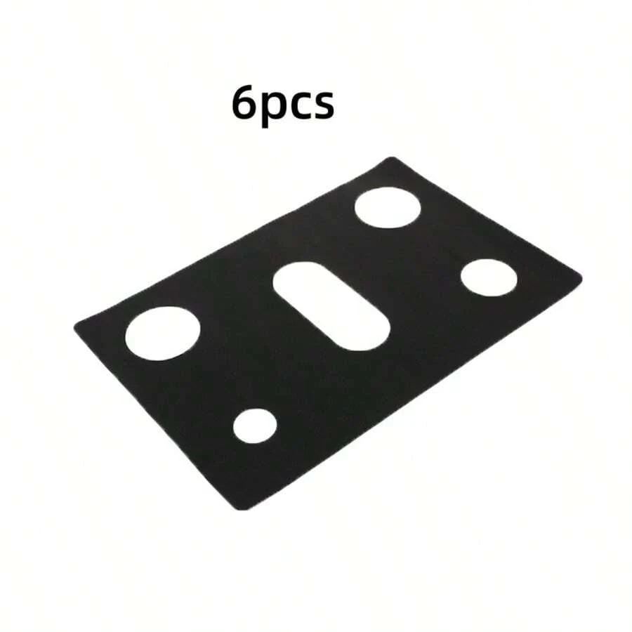 6pcs Black Five-Hole Gas Stove Oil Drain Mat/Gas Stove Cover/Oil-Proof Cleaning Mat - Black - View 1
