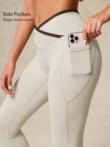 OutZeal Women Outdoor Pants Camping Hiking Tummy Control Quick-Drying Crossover-Waistband Flared Bottom - Brown - View 5