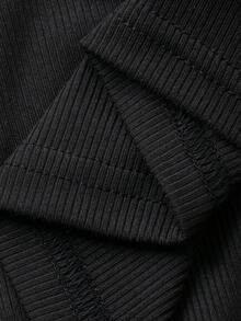 FRIFUL Áo thun nữ cổ tròn chấm bi phối nơ sau lưng, kiểu dáng gợi cảm, ngọt ngào. - màu đen - Xem 7