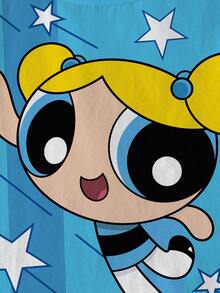 THE POWERPUFF GIRLS X SHEIN Young Girl Blossom, Bubbles, Buttercup Pattern Round Neck Short Sleeve T-Shirt - Multicolor - View 4