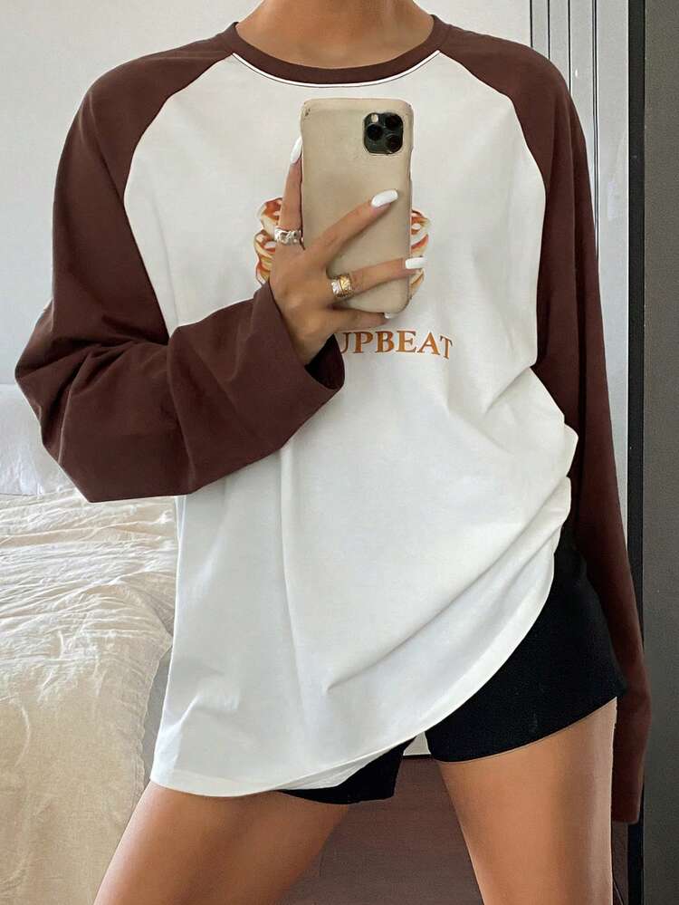 Women's Loose Fit Round Neck Graphic Print T-Shirt