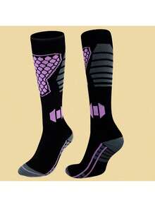 Skiing Socks, Men's Winter Warmers, Women's Compression Stockings, Professional Cycling, Hiking, Running, Trekking, Long Tube Socks - Multicolor - View 4