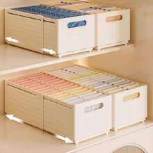 1pc Retractable Folding Home/Kitchen Storage Organizer Box, Expandable Drawer Style Storage Container For Pantry, Dorm, Closet, Snacks & Miscellaneous Items - White - View 4