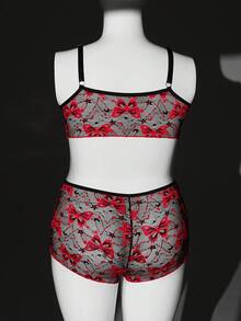 2pcs Romantic Lace Trim Minimalist Classic Sexy Set For Women - Multicolor - View 2