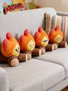 Adorable Shape Of Small Fire And Flame Expression Modeling Plush Toy Equipped With Sable Fur Material Super Soft Short Plush Material Handmade Doll Fiber Filled Animal Crochet Doll The Perfect Gift For Parents - Multicolor - View 2