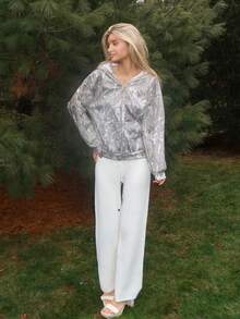 Sydney Algeri 女士秋冬外出街头风情侣同款/情侣同款/基础款/外出针织迷彩保暖内衬拉链宽松长袖卫衣 - 彩色 - 查看 5