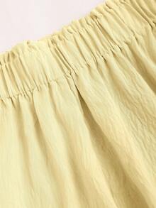 Sweetra Women's Solid Color Tube Top & Shorts 2 Pieces Set, Fitted, Summer - Pale Yellow - View 5