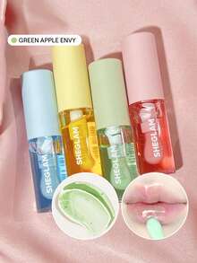 SHEGLAM Aceite Hidratante Para Labios Jelly Wow-Green Apple Brillo Labial Transparente Hidratante Envy Cuidado De Labios Voluminizador Y No Pegajoso Acabado Brillante Nutritivo Extracto De Manzana Verde CosméTicos LíQuidos Para Labios Brillo Labial De Invierno Para Navidad Y Lip Combo Marca Belleza Maquillaje Maquullaje CosméTica Para Mujeres NiñAs Perfecto Para Invierno Primavera Verano Ideal Para Y2K Elegante Moda Adecuado Para CumpleañOs DíA De La Madre Regalo Fiesta Listo Mejor Color - Green Apple Envy - Ver 2