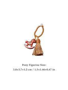 Madebyblanc 1 Pc Wooden Shaking Horse Charmant,Creative Keychain,Bag Charm Hanging Ornament For Luck Safety Blessing,For Home Wall Door Decoration, Anniversary Creative Decoration Hanging Ornaments,Home Decor ,Room Decor,Wall Decor(Rainbow-Colored/Deep Brown/Tan/Light Brown/Light Beige/Chestnut Brown) - Multicolor - View 12