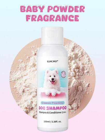 Classic Powdery Pet Shampoo & Conditioner 2-In-1 – Gentle Cleansing & Moisturizing Formula For Dogs & Cats, Leaves Coat Silky Soft With Long-Lasting Fresh Powder Scent, Time-Saving Grooming Solution