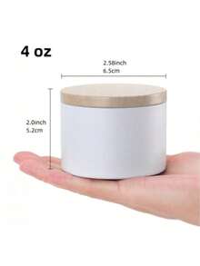 12pcs White Candle Tins, 4Oz Black Matte Candle Jars With Wood Grain Lids For Candle Making, Wick Holders, Wick Stickers For Candle Making, DIY Arts And Crafts, Small Item Storage - Multicolor - View 2